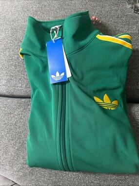 adidas Originals adicolor Loose Firebird Track Top (bold green/eqt yellow